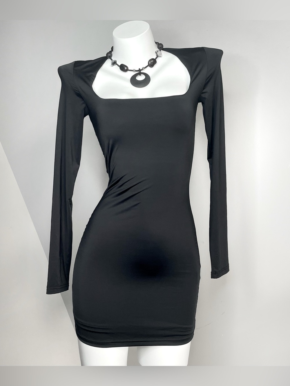 Princess Polly Black Long Sleeve Mini Dress